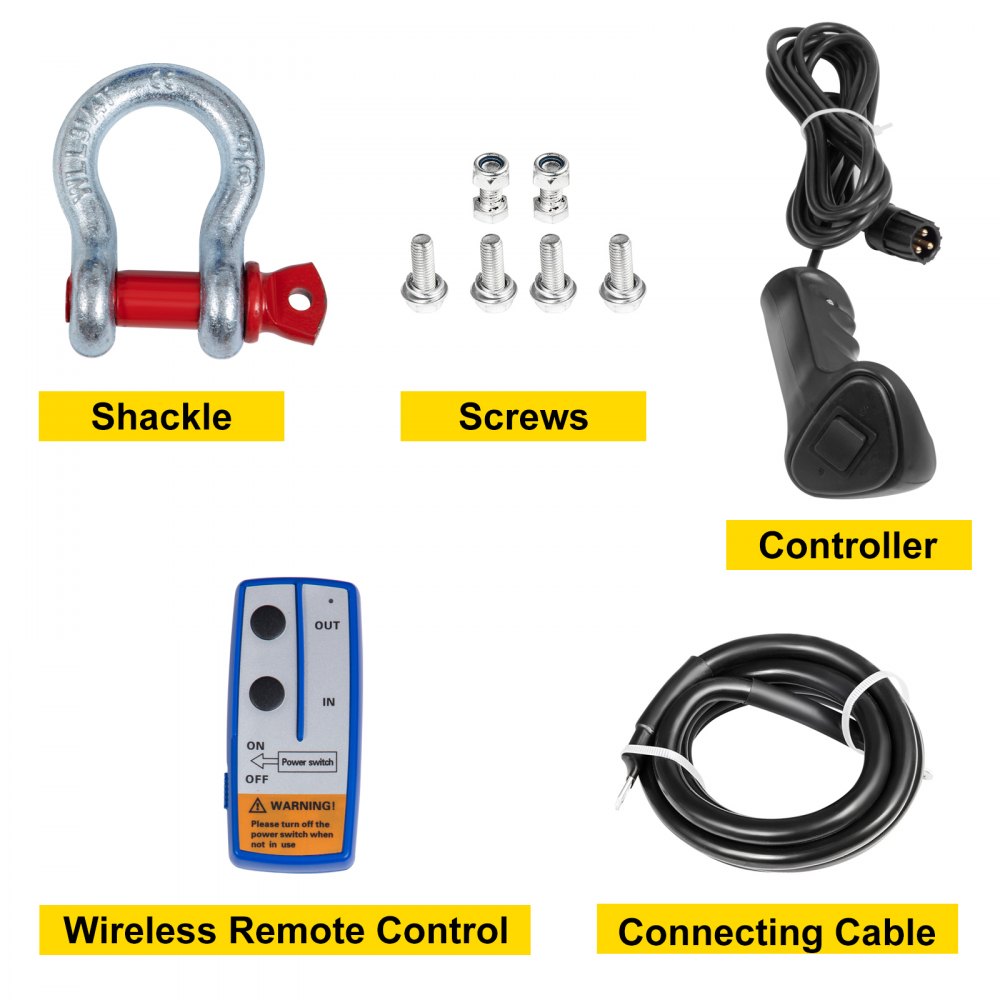 VEVOR 12V Electric Winch 13000 LBS Synthetic Rope 9MM X 24M 265:1 ATV/UTV Winch