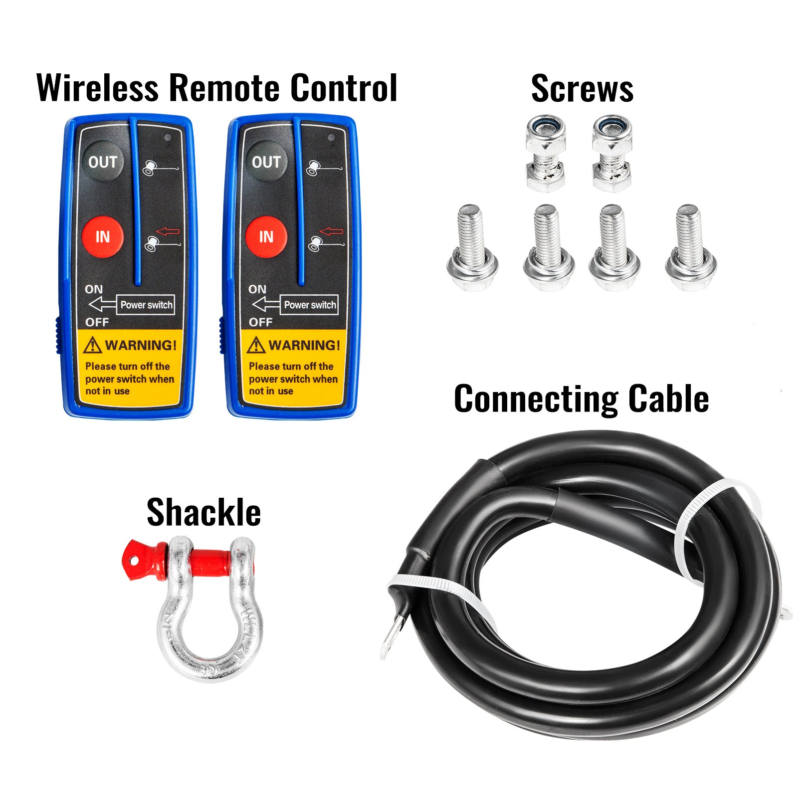 VEVOR 12V Electric Winch 14500LBS Synthetic Rope 9.5MMX26M Wireless ATV Winch