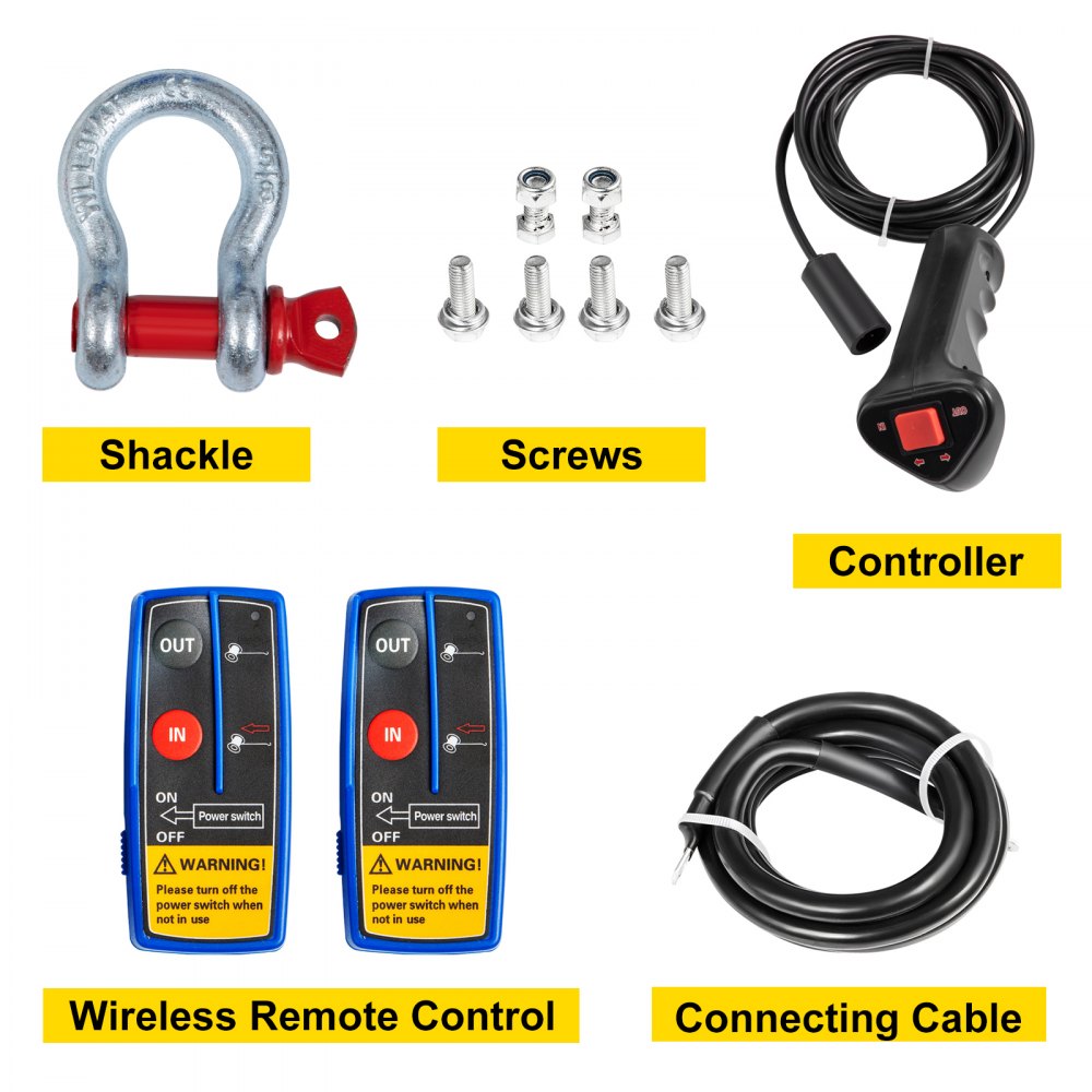 VEVOR 12V Electric Winch 20000 LBS Synthetic Rope 13MM X 26M Wireless ATV Winch