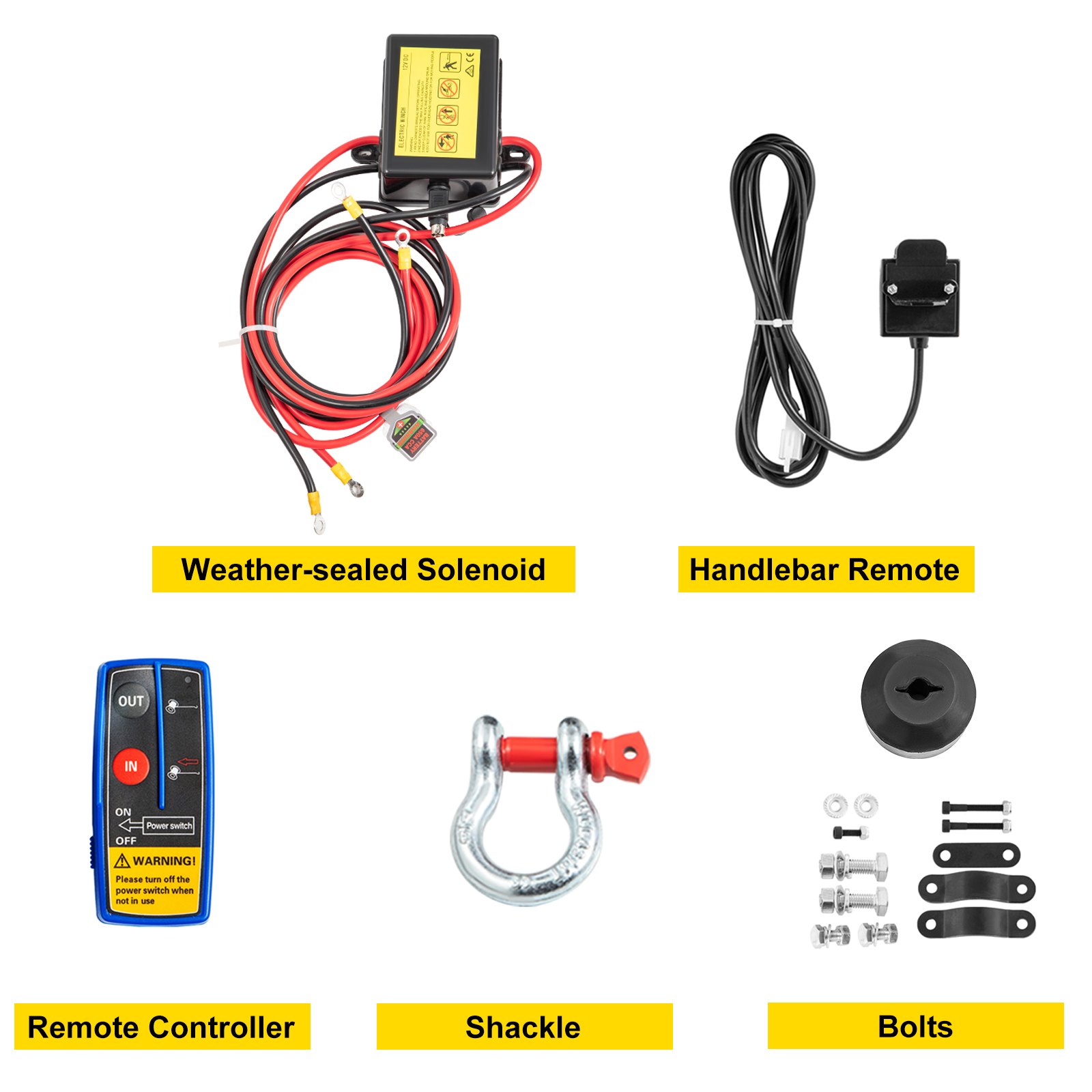 VEVOR 12V Electric Winch 3000 LBS Synthetic Rope 5.5MM X 9M Wireless ATV Winch