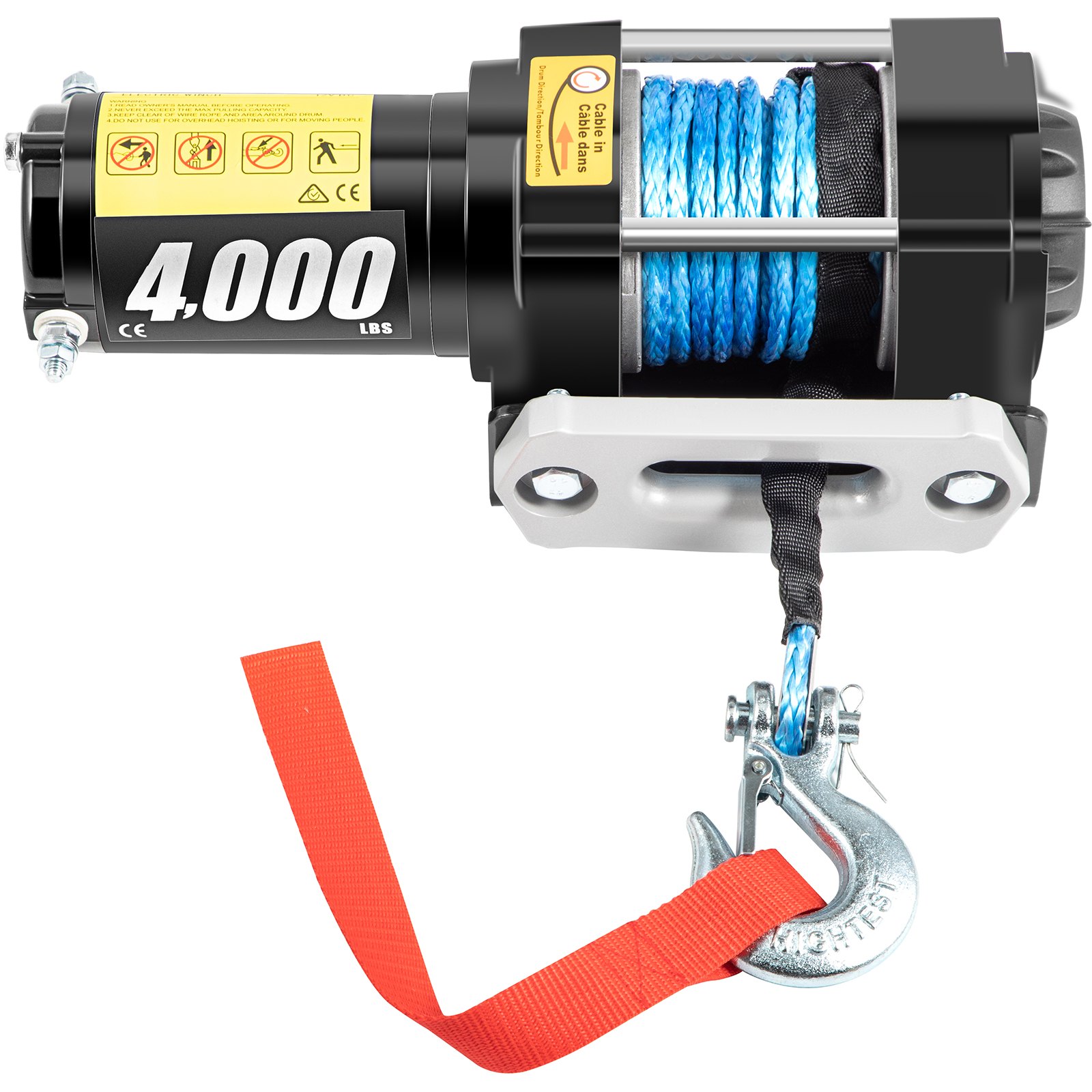 VEVOR 12V Electric Winch 4000LBS Synthetic Rope 6MMX10M Wireless ATV 4WD Winch