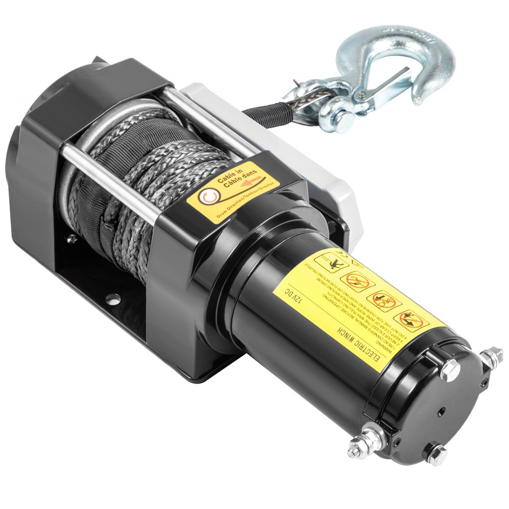 VEVOR 12V Electric Winch 5000 LBS Synthetic Rope 6MM X 15M Wireless ATV Winch