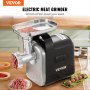 VEVOR Electric Meat Grinder, 6.6 Lb/Min, 550W（2200W MAX) Industrial Meat Mincer with 2 Blade, 3 Grinding Plates, Sausage Maker & Kubbe Kit ABS + Stainless Steel Commercial Meat Grinder, ETL Listed