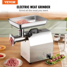 VEVOR Electric Meat Grinder, 8.3 Lb/Min, 650W（3800W MAX) Industrial Meat Mincer with 2 Blade, 3 Grinding Plates, Sausage Tube 304 Stainless Steel Commercial Meat Grinder, ETL Listed
