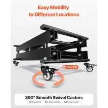 28" Electric Lift Table Single Scissor Electric Lifting Platform 330 lbs 4 Wheel