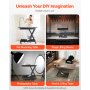 VEVOR Electric Lift Table, 330 lbs Capacity Single Scissor Lift Table, 8 - 28 in Height Adjustable Lifting Platform, Coffee Table lift with 4 Wheels, for Material Handling and Transportation, Black