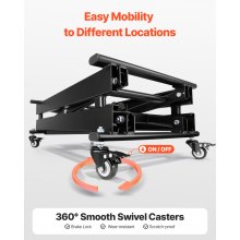 VEVOR 71 cm Electric Lift Table Single Scissor Lifting Platform 150 kg 4 Wheels