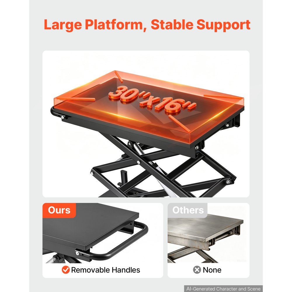 VEVOR Electric Lift Table, 150 kg Capacity Double Scissor Lifting Table, for Material Handling, Moving, Transportation, 1090 mm Max. Height Adjustable Lift Platform, 4 Swivel Casters with Brakes