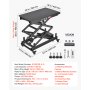 VEVOR Electric Lift Table, 150 kg Capacity Double Scissor Lifting Table, for Material Handling, Moving, Transportation, 1090 mm Max. Height Adjustable Lift Platform, 4 Swivel Casters with Brakes