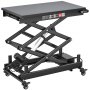 VEVOR Electric Lift Table, 150 kg Capacity Double Scissor Lifting Table, for Material Handling, Moving, Transportation, 1090 mm Max. Height Adjustable Lift Platform, 4 Swivel Casters with Brakes