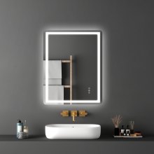 LED Bathroom Mirror 3 Colors Anti-fog Wall Mounted Vanity Mirror 28 x 36 in