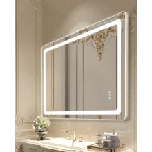 Miroir de salle de bain à LED VEVOR 3 couleurs Miroir de courtoisie mural antibuée 32" x 48