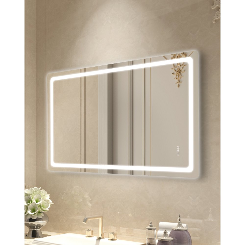 LED Bathroom Mirror 3 Colors Anti-fog Wall Mounted Vanity Mirror 36 x 72 in