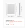 VEVOR LED Bathroom Mirror, 50 x 70 cm LED Bathroom Vanity Mirror with Frontlit and Backlit, Anti-Fog Memory Mirror with Lights, Stepless 3 Colors Temperature Dimmable Bathroom Mirror, Wall Mounted