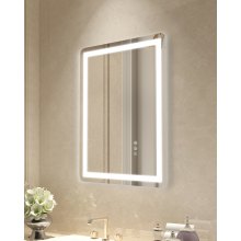 VEVOR LED Bathroom Mirror 3 Colors Anti-fog Wall Mounted Vanity Mirror 50 x 70cm