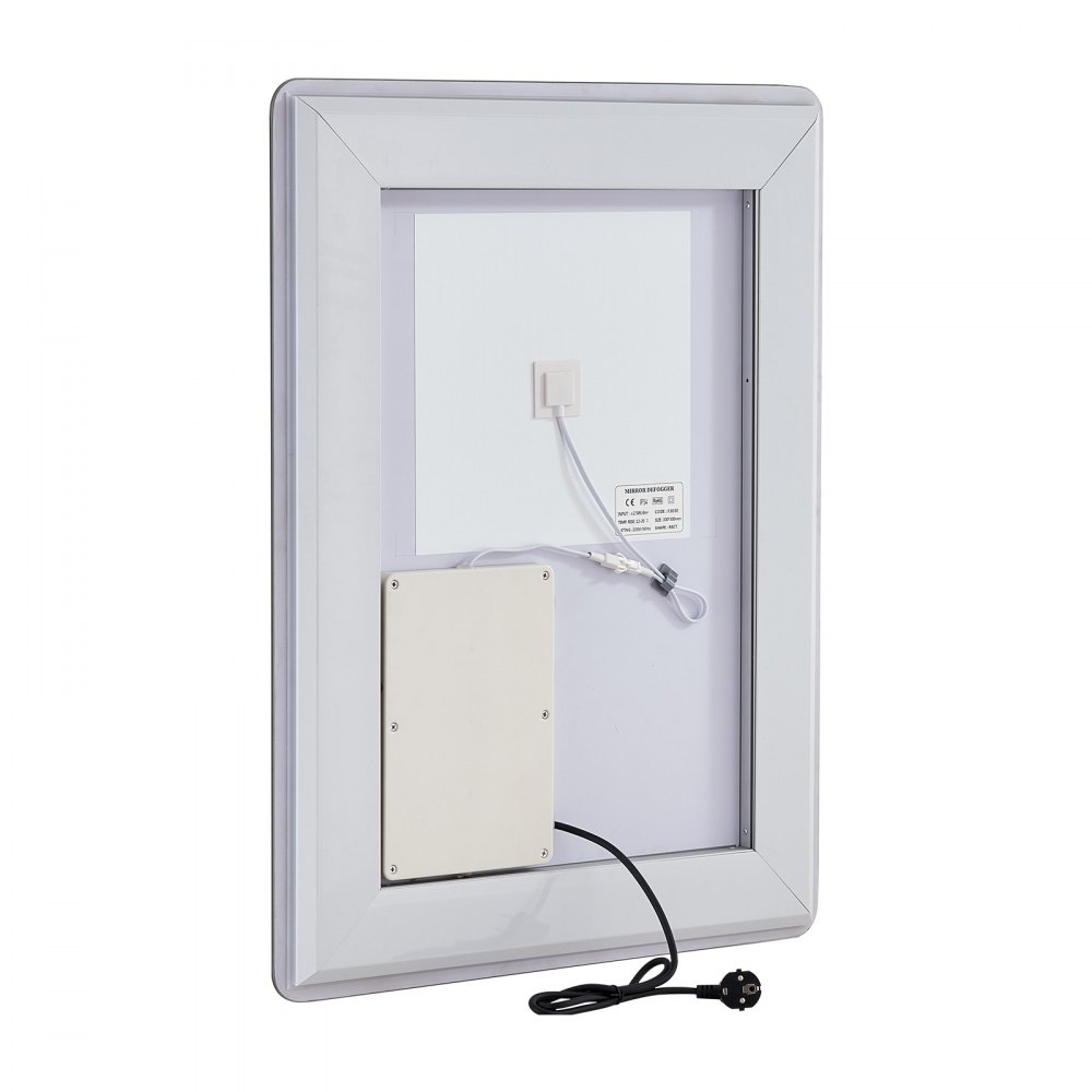 VEVOR LED Bathroom Mirror, 60 x 80 cm LED Bathroom Vanity Mirror with Frontlit and Backlit, Anti-Fog Memory Mirror with Lights, Stepless 3 Colors Temperature Dimmable Bathroom Mirror, Wall Mounted