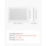 VEVOR LED Bathroom Mirror, 70 x 100 cm LED Bathroom Vanity Mirror with Frontlit and Backlit, Anti-Fog Memory Mirror with Lights, Stepless 3 Colors Temperature Dimmable Bathroom Mirror, Wall Mounted