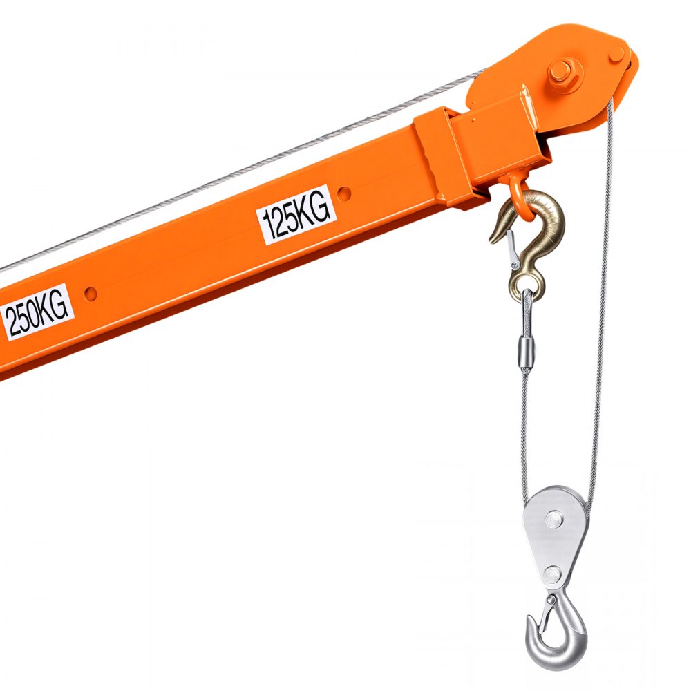 VEVOR Electric Truck Crane, 499 kg Pickup Truck Crane with 12V Electric Winch, 360° Rotating Telescopic Boom, Premium Galvanized Steel, Foldable Pickup Bed Jib for Machine Lumber Attic Lifting
