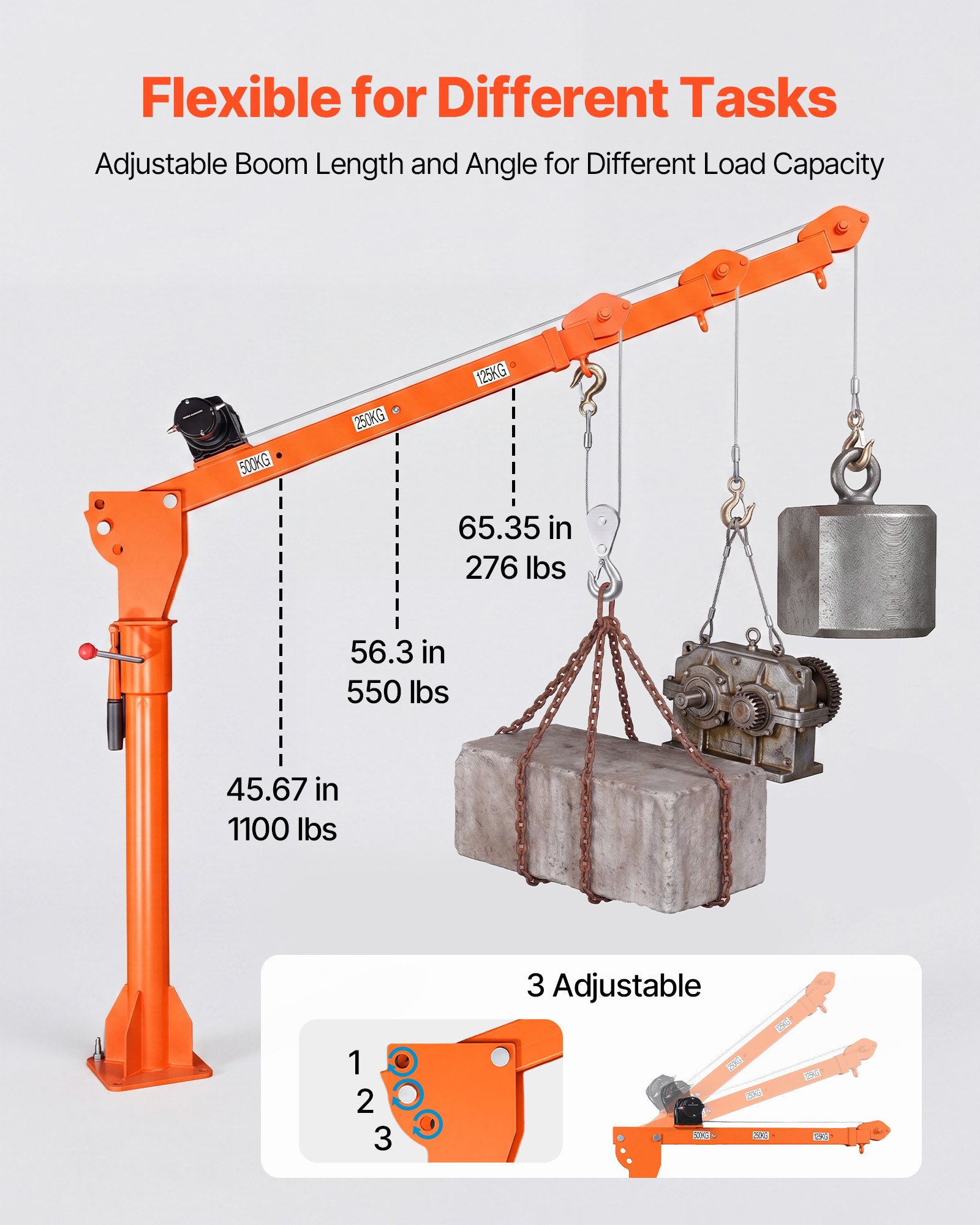 VEVOR Electric Truck Crane, 499 kg Pickup Truck Crane with 12V Electric Winch, 360° Rotating Telescopic Boom, Premium Galvanized Steel, Foldable Pickup Bed Jib for Machine Lumber Attic Lifting