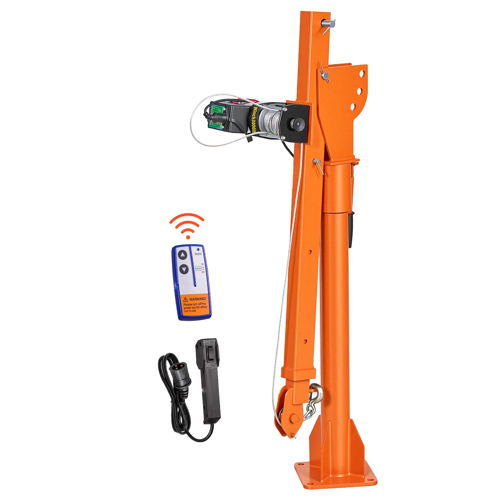VEVOR Electric Truck Crane, 499 kg Pickup Truck Crane with 12V Electric Winch, 360° Rotating Telescopic Boom, Premium Galvanized Steel, Foldable Pickup Bed Jib for Machine Lumber Attic Lifting