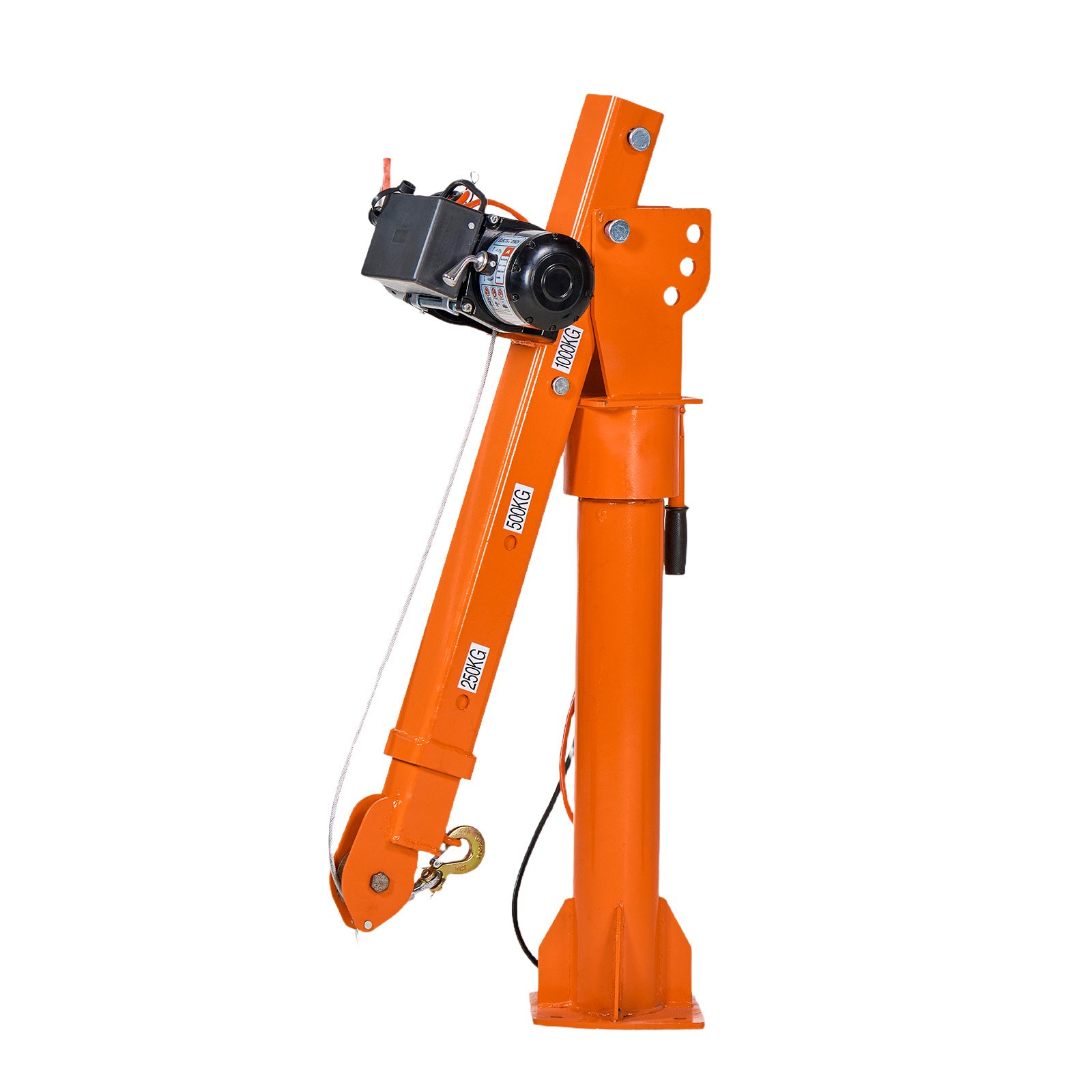 VEVOR Electric Truck Crane, 2200 lbs Pickup Truck Crane with 12V 6000 lbs Electric Winch, 360° Rotating Telescopic Boom, Premium Galvanized Steel, Foldable Pickup Bed Jib for Machine Lumber Lifting
