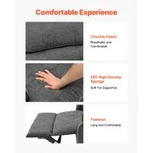 Vevor Power Lift Recliner Chair, Dual Motor Sofa with Massage and Heat for Elderly People, Medium-Regular