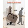 Power Lift Recliner Chair with Heat and Massage Electric Recliner Light Brown