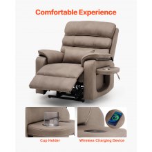 VEVOR Power Lift Recliner Chair with Heat Massage Electric Recliner Light Brown