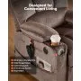 VEVOR Power Lift Recliner Chair, Dual Motor, Large Electric Lift Chair with Heat and Massage for Elderly, Infinite Position Adjustment, Velvet Fabric, with Side and Front Pockets, Cup Holders, Brown