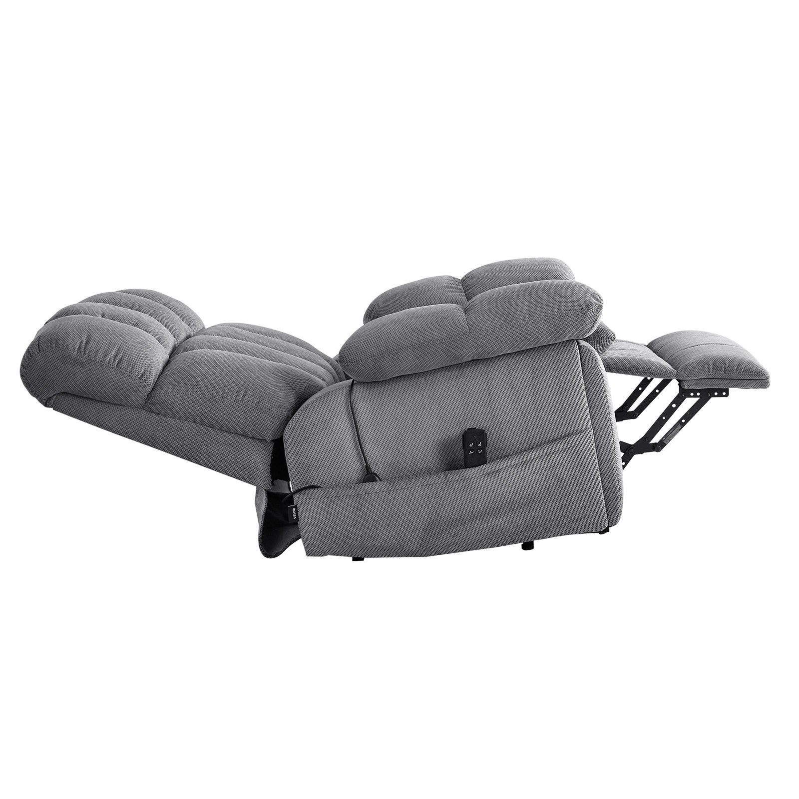 VEVOR Power Lift Recliner Chair, Dual Motor, Oversized Electric Lift Chair with Heat and Massage for Elderly, Infinite Position Adjustment, Chenille Fabric, with Side Pockets, Cup Holders, Light Gray