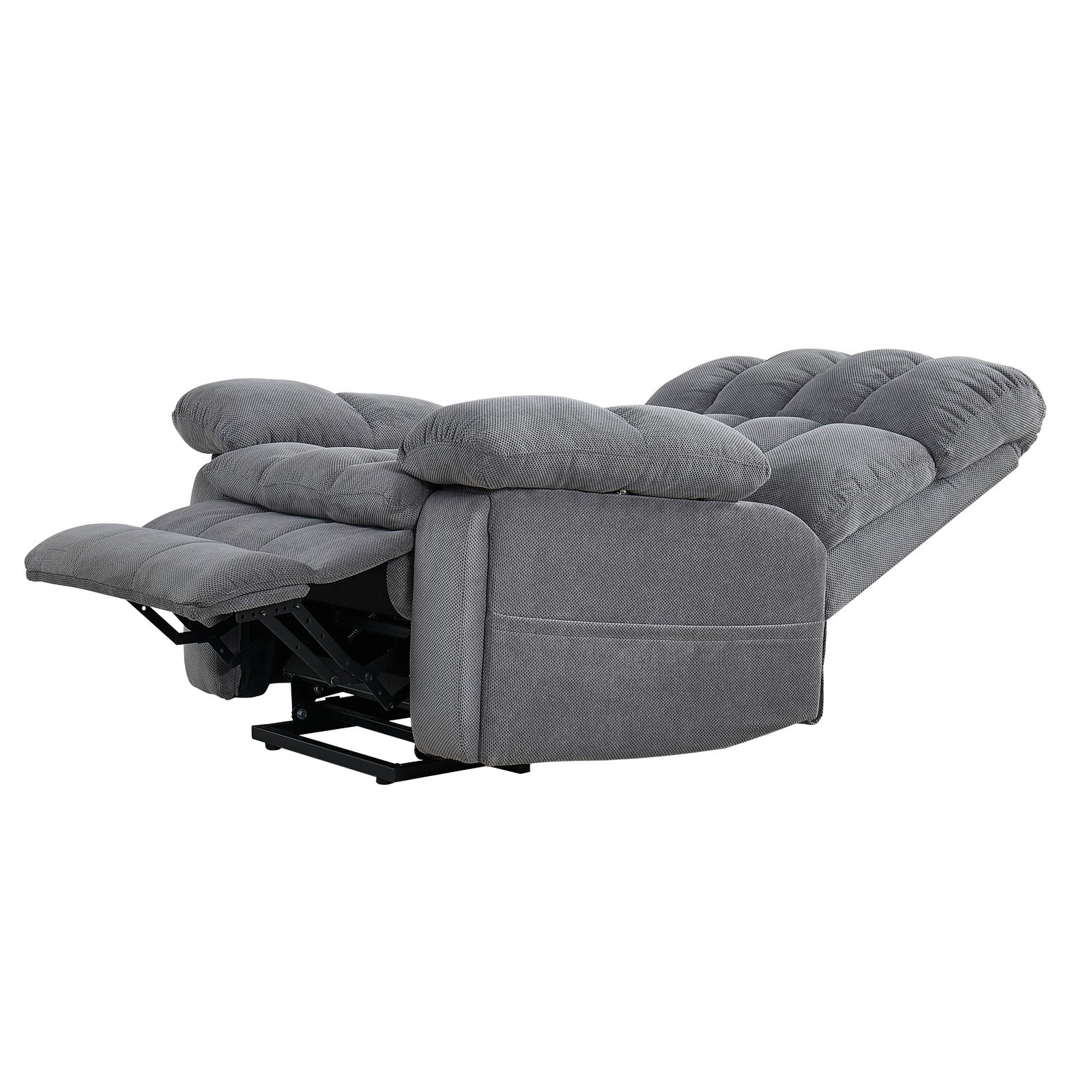 VEVOR Power Lift Recliner Chair, Dual Motor, Oversized Electric Lift Chair with Heat and Massage for Elderly, Infinite Position Adjustment, Chenille Fabric, with Side Pockets, Cup Holders, Light Gray