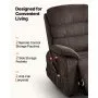 VEVOR Power Lift Recliner Chair, Dual Motor Medium Lift Chair with Heat and Massage for Elderly, Position Adjustable, Remote Control, with Side Pockets, Chenille Fabric, Brown