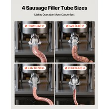 VEVOR Electric Sausage Stuffer, 22 LBS / 10 L Vertical Meat Stuffer, Stepless Speed Control and Foot Pedal, Stainless Steel Heavy Duty Sausage Filler with 4 Stuffing Tubes, for Commercial & Home Use