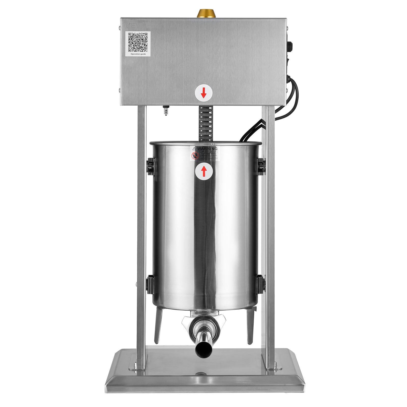 VEVOR Electric Sausage Stuffer, 25 LBS / 12 L Vertical Meat Stuffer, Stepless Speed Control and Foot Pedal, Stainless Steel Heavy Duty Sausage Filler with 4 Stuffing Tubes, for Commercial & Home Use