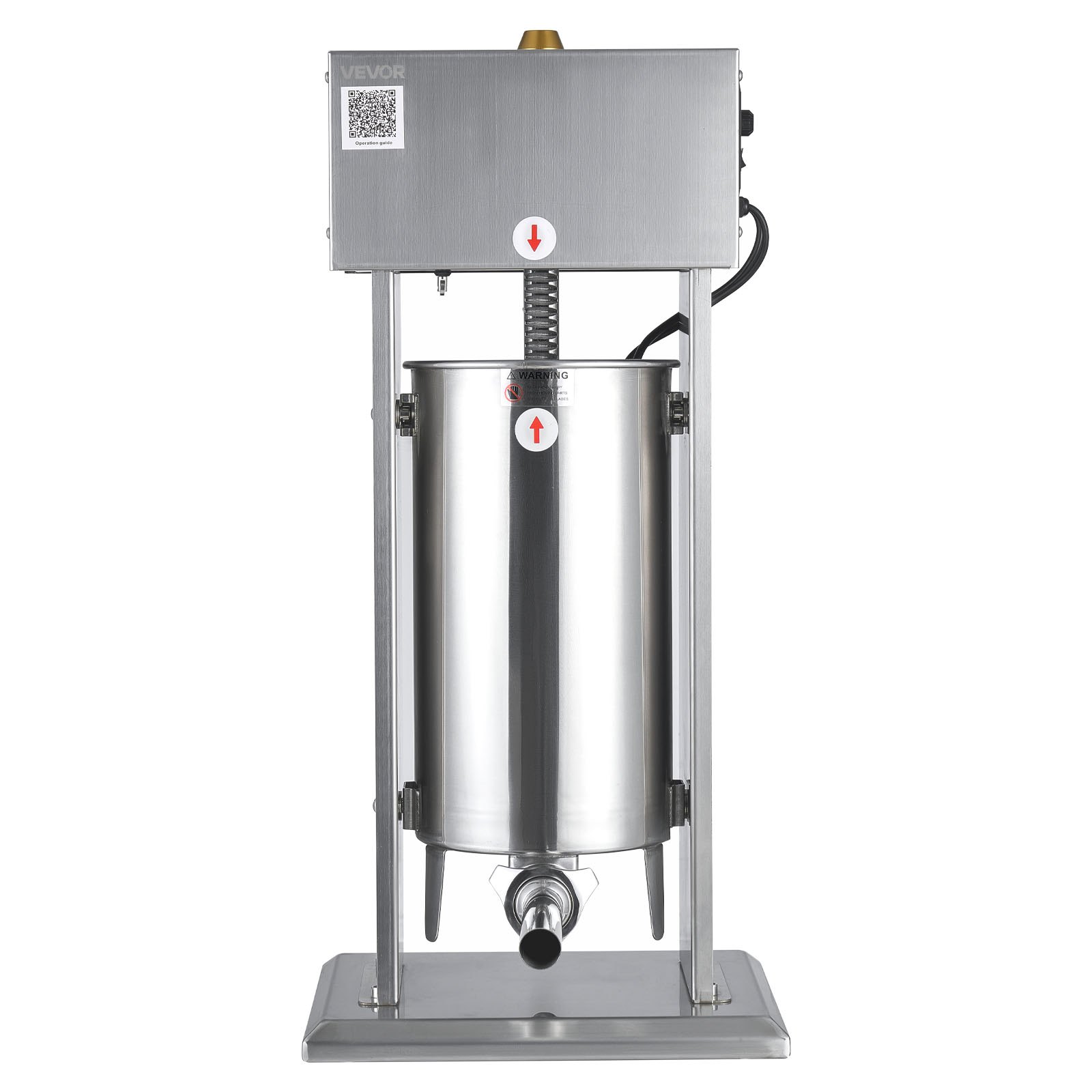 VEVOR Electric Sausage Stuffer, 33 LBS / 15 L Vertical Meat Stuffer, Stepless Speed Control and Foot Pedal, Stainless Steel Heavy Duty Sausage Filler with 4 Stuffing Tubes, for Commercial & Home Use