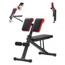 VEVOR Roman Chair Back Extension Hyperextension Bench Adjustable Foldable Gym