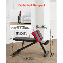 VEVOR Roman Chair Back Extension Hyperextension Bench Adjustable Foldable Gym