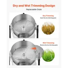 VEVOR Electric Bud Leaf Trimmer, 2-in-1 Manual & Electric, 16 in Bud Trimmer with Sharp Stainless Steel Blades, Bracket Type Wet Dry Hydroponic Cutting Machine with Dry Grate, for Plant Buds Flowers
