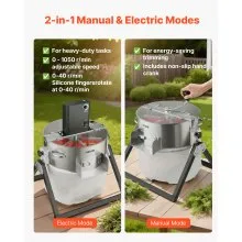VEVOR Electric Bud Leaf Trimmer, 2-in-1 Manual & Electric, 16 in Bud Trimmer with Sharp Stainless Steel Blades, Bracket Type Wet Dry Hydroponic Cutting Machine with Dry Grate, for Plant Buds Flowers