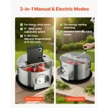 VEVOR Electric Bud Leaf Trimmer, 2-in-1 Manual & Electric, 16 in Bud Trimmer with Stainless Steel Blades, Visual Cutting, Wet & Dry Hydroponic Cutting Machine with Tray, for Plant Buds Flowers