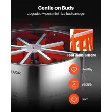VEVOR Electric Bud Leaf Trimmer, 18 in Tiltable Bud Trimmer with Sharp Stainless Steel Blades, Adjustable Speed, Hydroponic Cutting Machine with Collection Bag Hand Pruner & Scissors, for Leaves Buds