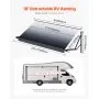VEVOR Motorized RV Awning Complete Kit, 18' Retractable Awning with Aluminum Alloy Frame, Outdoor Trailer Awning, Fit for Most RVs(Black Fade)