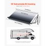VEVOR Motorized RV Awning Complete Kit, 19' Retractable Awning with Aluminum Alloy Frame, Outdoor Trailer Awning, Fit for Most RVs(Black Fade)