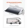 Kompletní sada motorizované markýzy VEVOR pro obytné vozy, 10' zatahovací markýza s rámem z hliníkové slitiny, venkovní markýza pro přívěsy, vhodná pro většinu obytných vozů (černá)