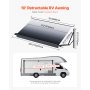 VEVOR Motorized RV Awning Complete Kit, 10' Retractable Awning with Aluminum Alloy Frame, Outdoor Trailer Awning, Fit for Most RVs(Black Fade)