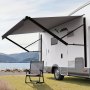 VEVOR Motorized RV Awning Complete Kit, 10' Retractable Awning with Aluminum Alloy Frame, Outdoor Trailer Awning, Fit for Most RVs(Black Fade)