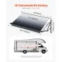 VEVOR Motorized RV Awning Complete Kit, 16' Retractable Awning with Aluminum Alloy Frame, Outdoor Trailer Awning, Fit for Most RVs(Black Fade)