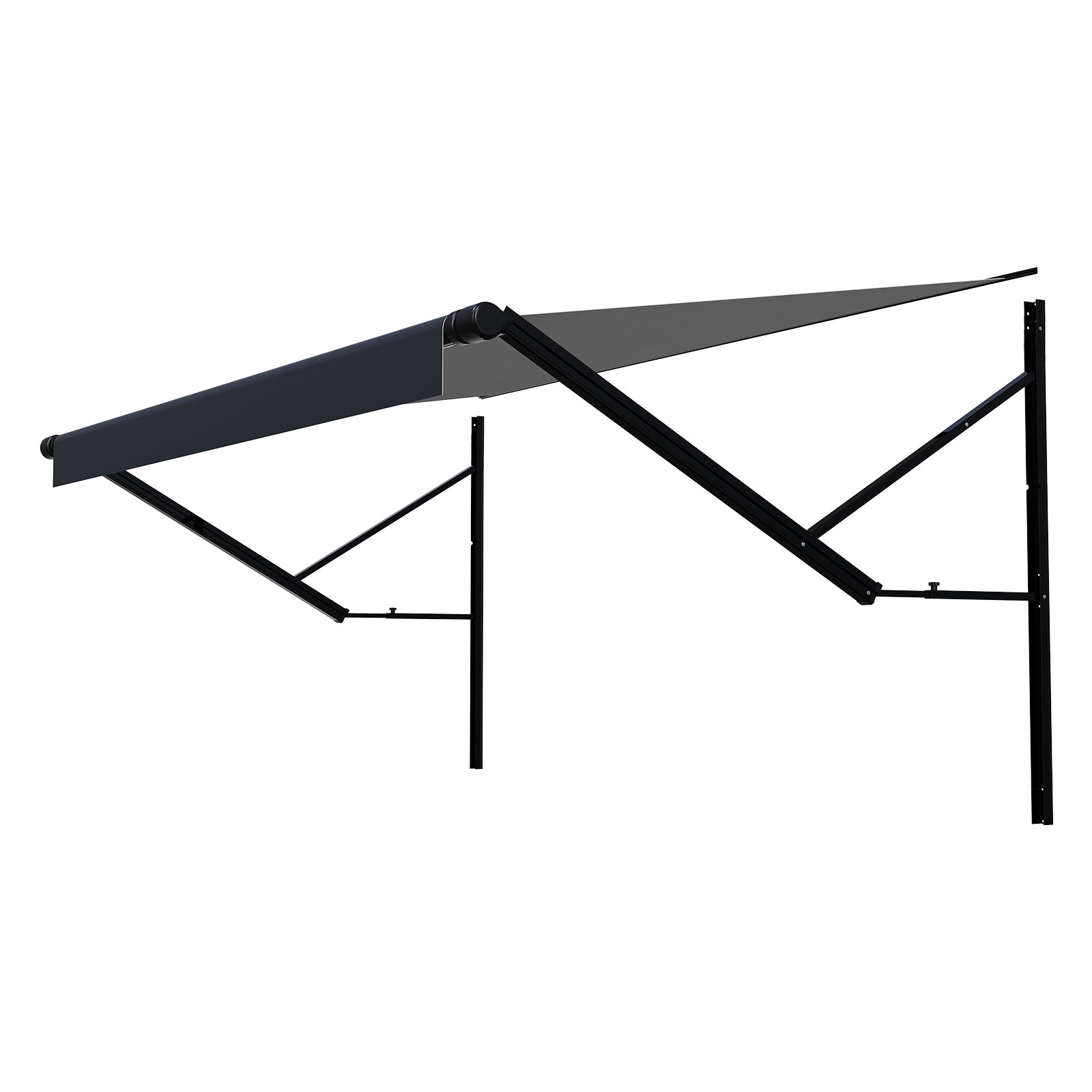 VEVOR Motorized RV Awning Complete Kit, 16' Retractable Awning with Aluminum Alloy Frame, Outdoor Trailer Awning, Fit for Most RVs(Black Fade)