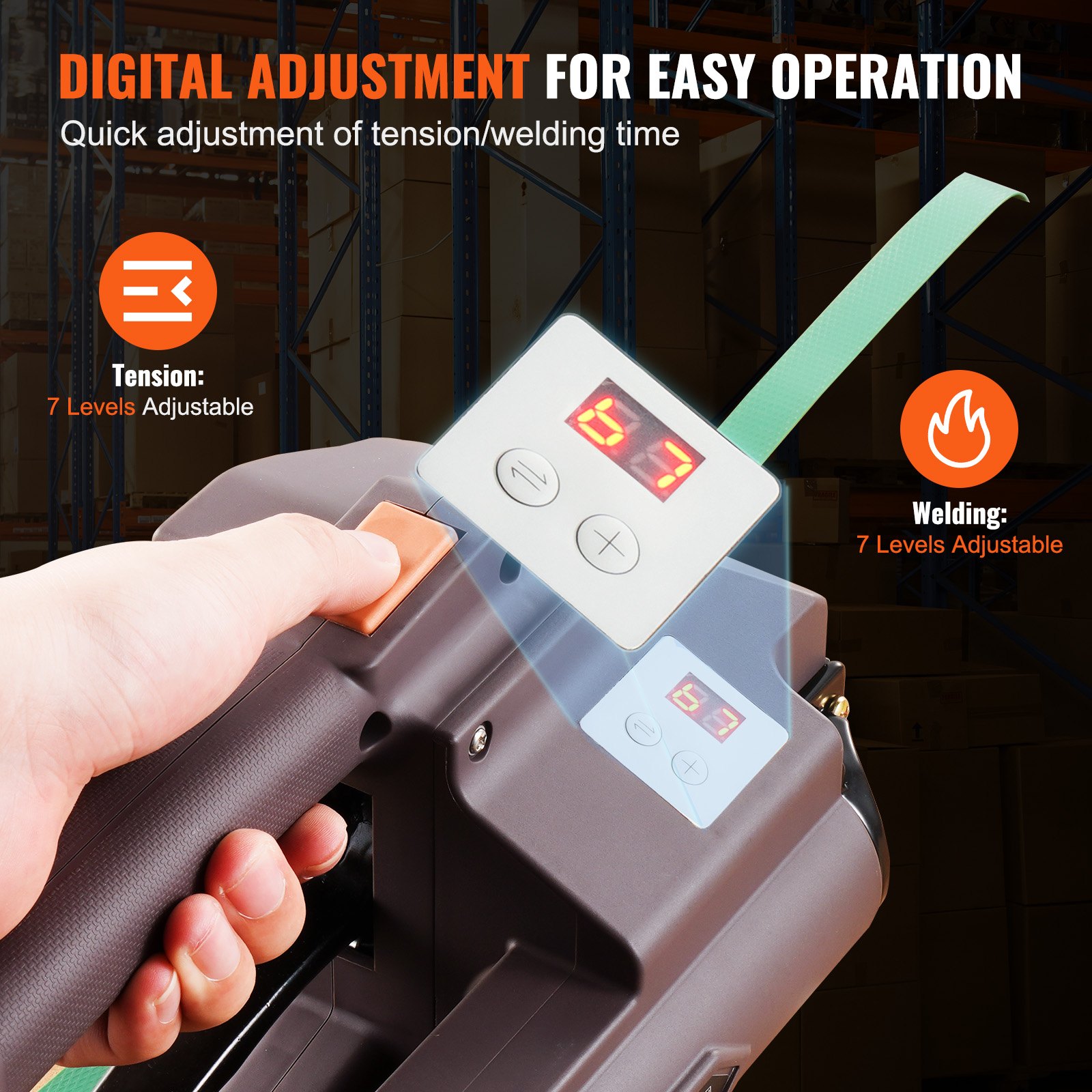 VEVOR Automatic Electric Strapping Machine Tool for PP/PET 1-1.9 cm Straps