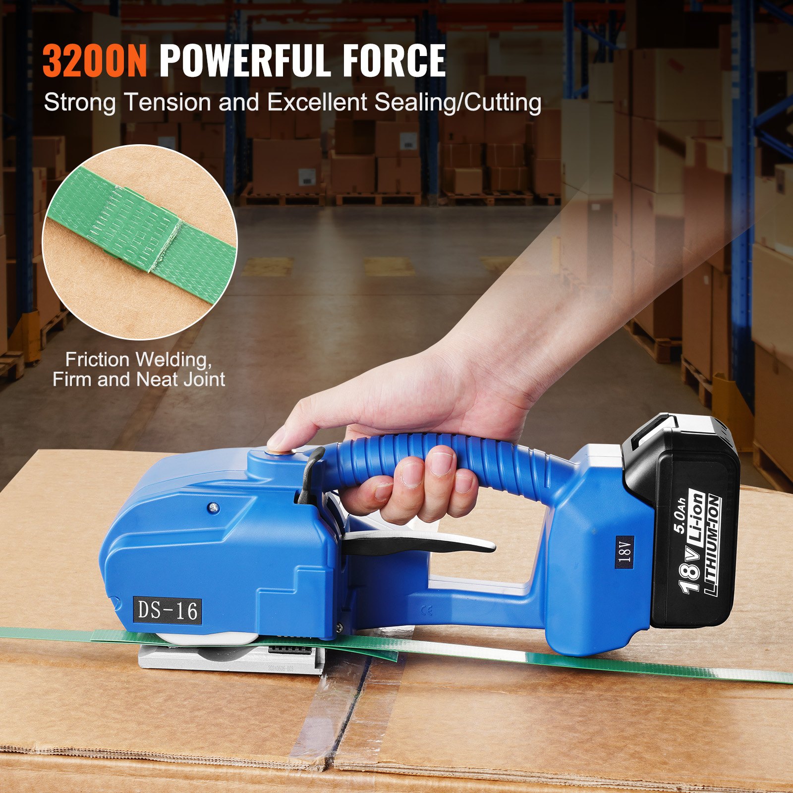 VEVOR Automatic Electric Strapping Machine Tool for PP/PET 0.9-1.6 cm Straps